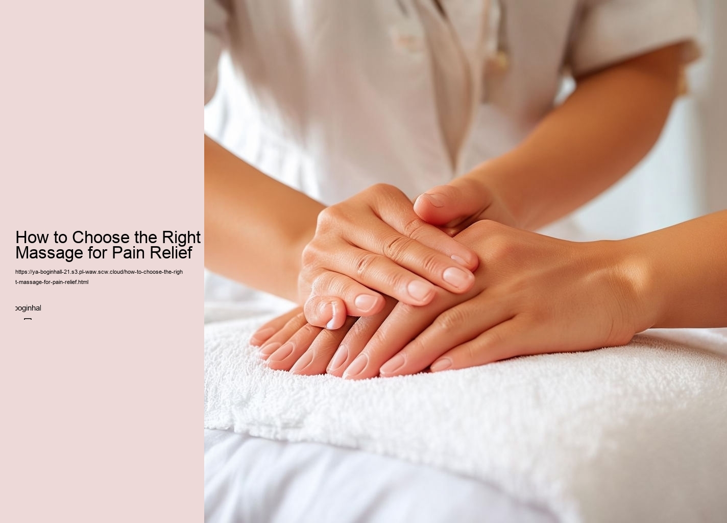 How to Choose the Right Massage for Pain Relief